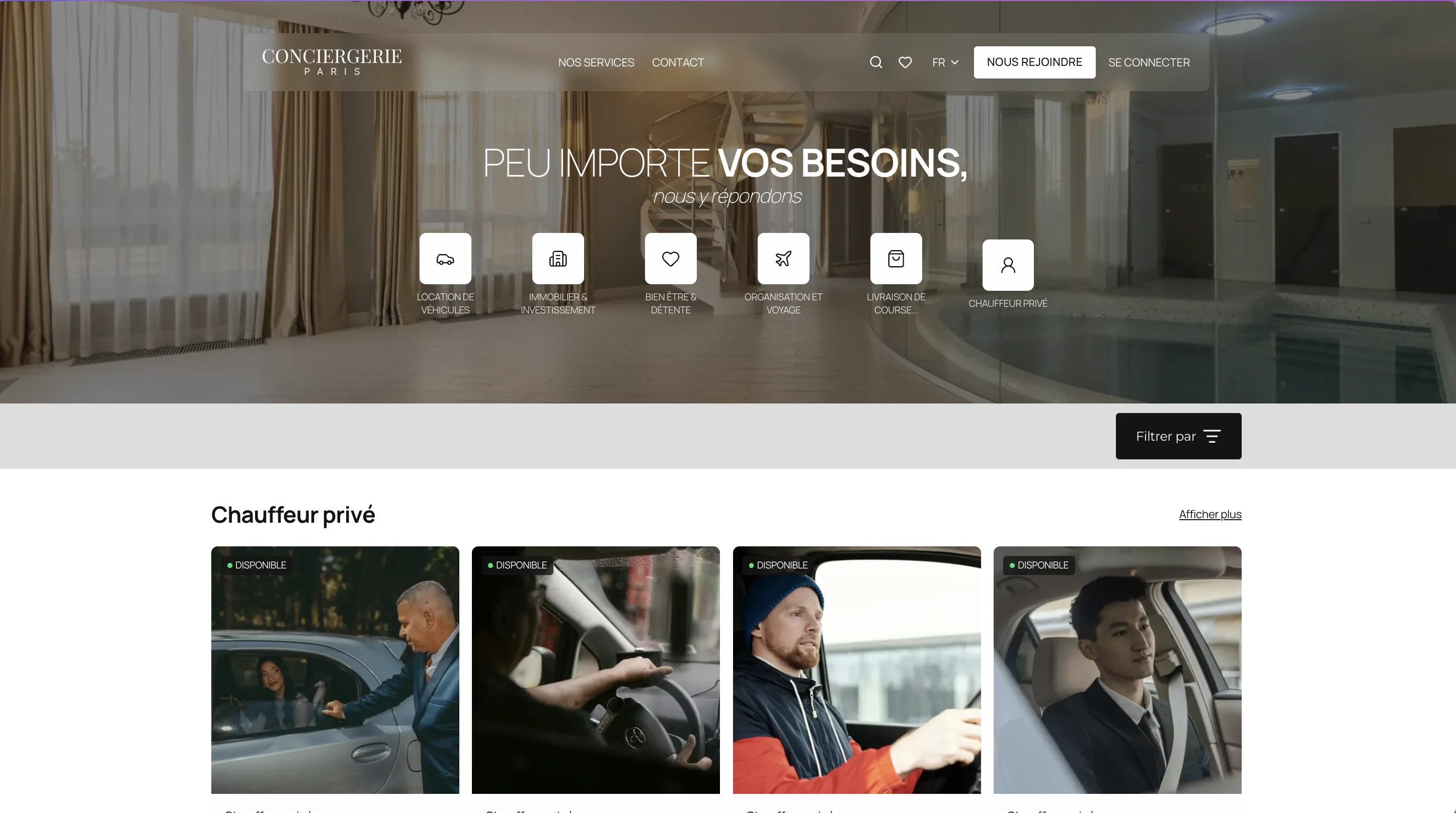 Maquette Conciergerie - Page services