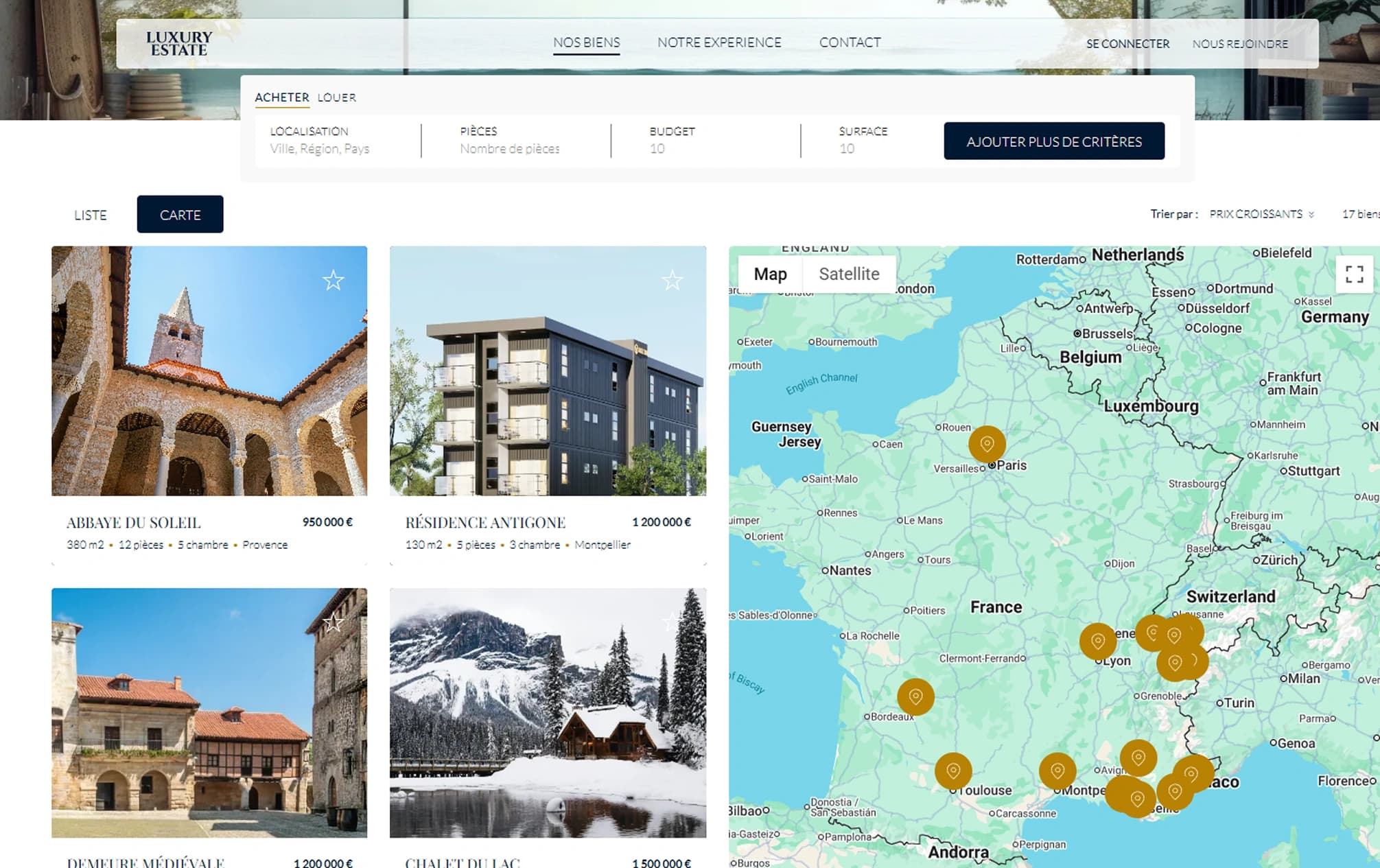 Maquette Immobilière - Page carte