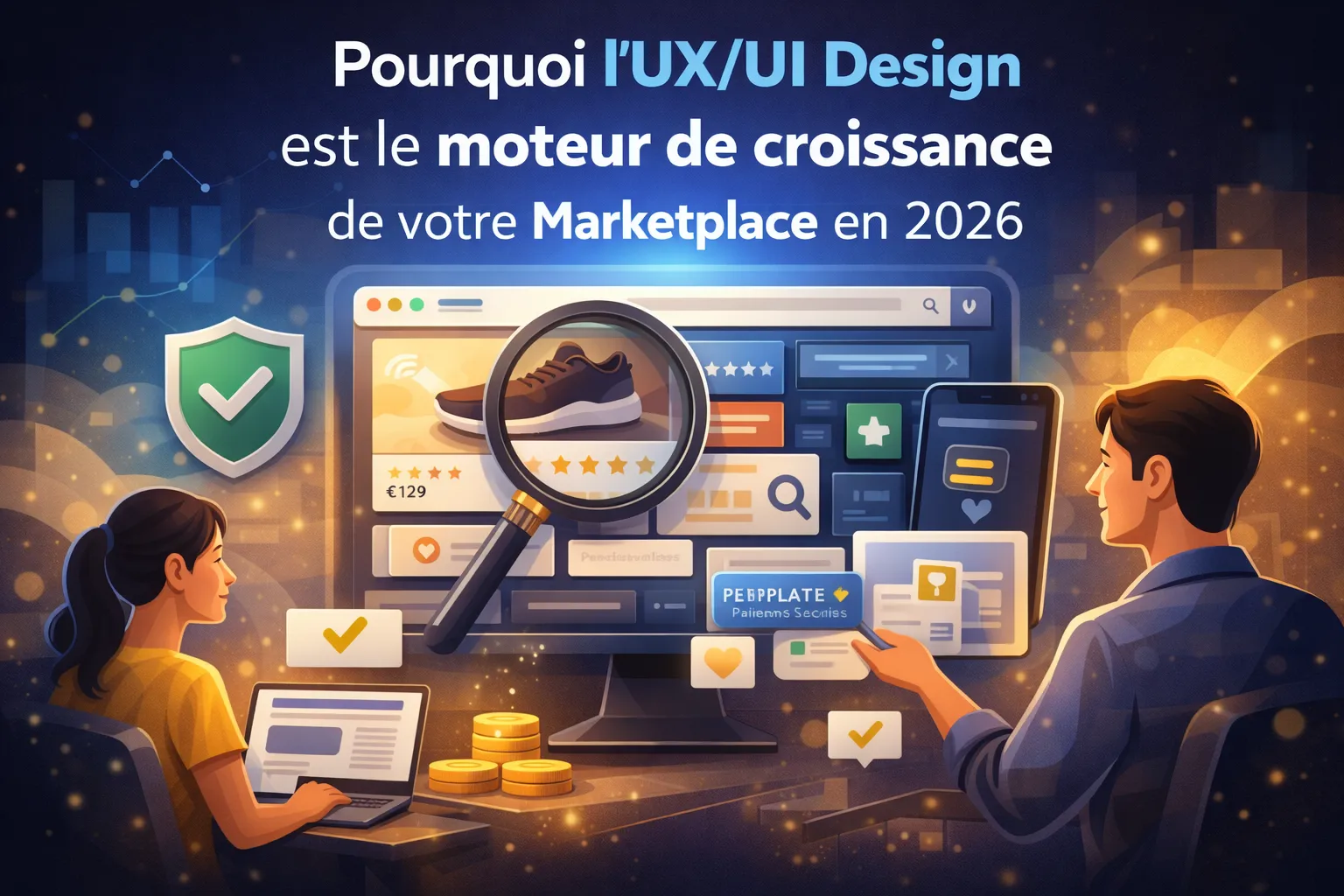 Image de l'article : Pourquoi l'UX/UI Design est le moteur de croissance de votre Marketplace en 2026