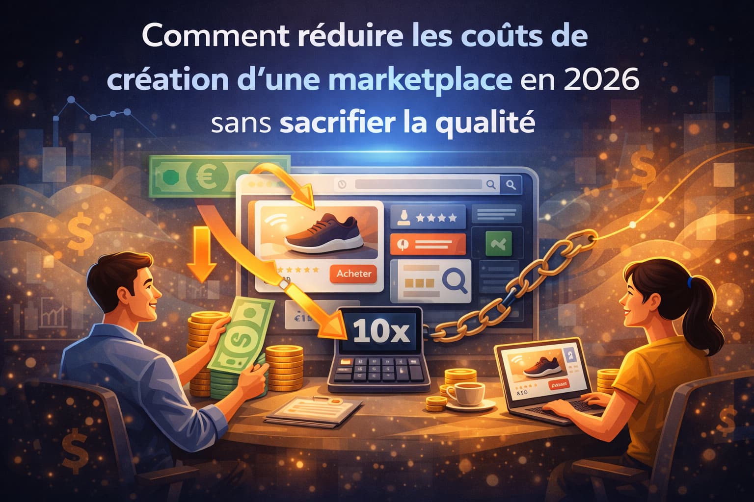 Image de l'article : Cómo reducir los costes de creación de un marketplace en 2026 sin sacrificar la calidad