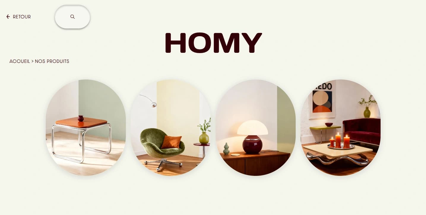 Maquette Mobilier - Page produit