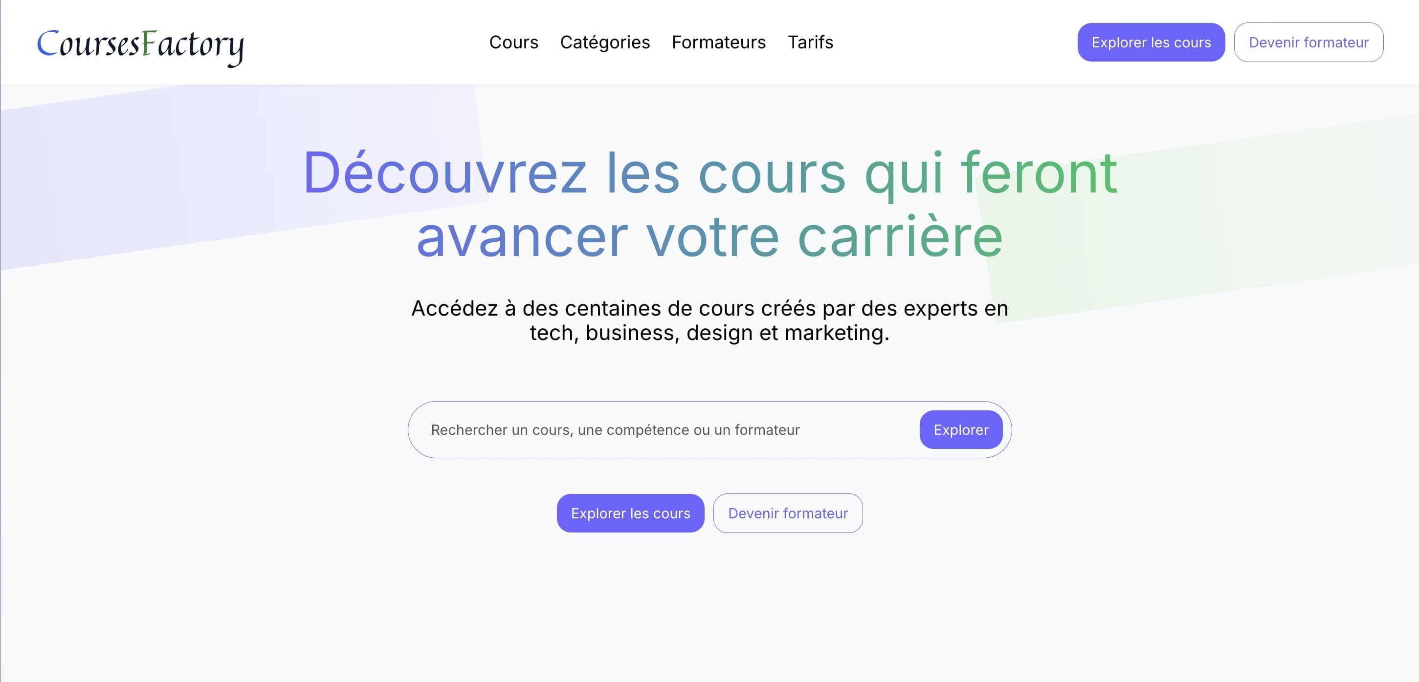 Maquette Job Board - Page accueil