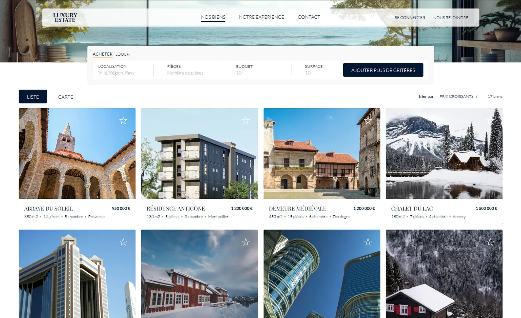 Real Estate Template - Catalogue page