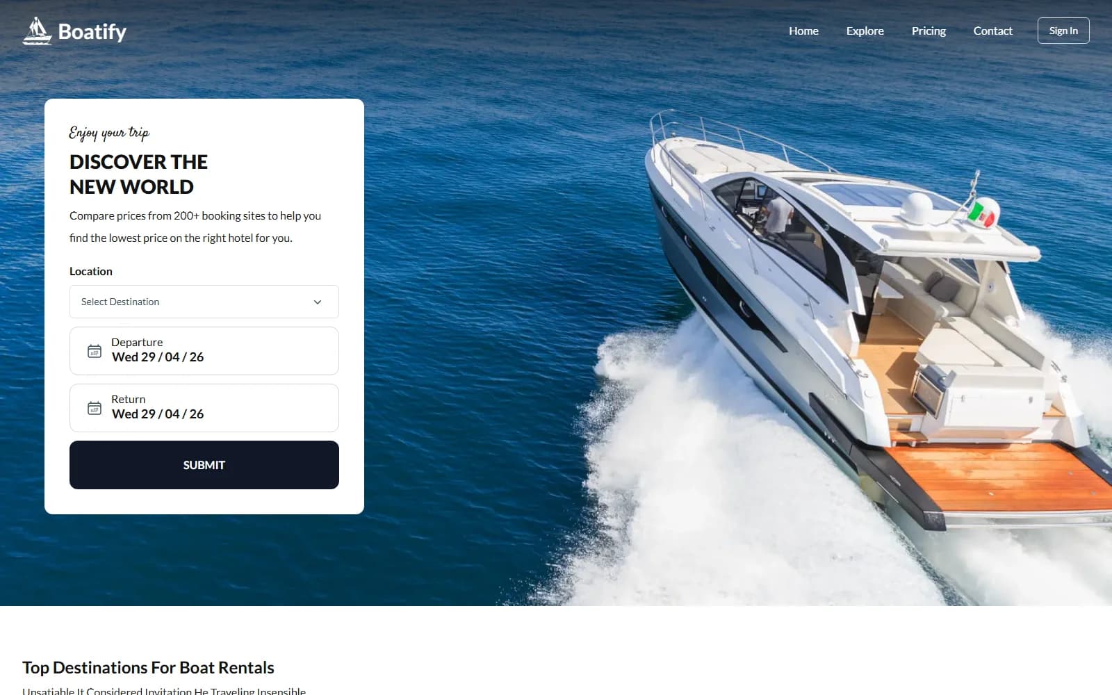 Boat Rental Template