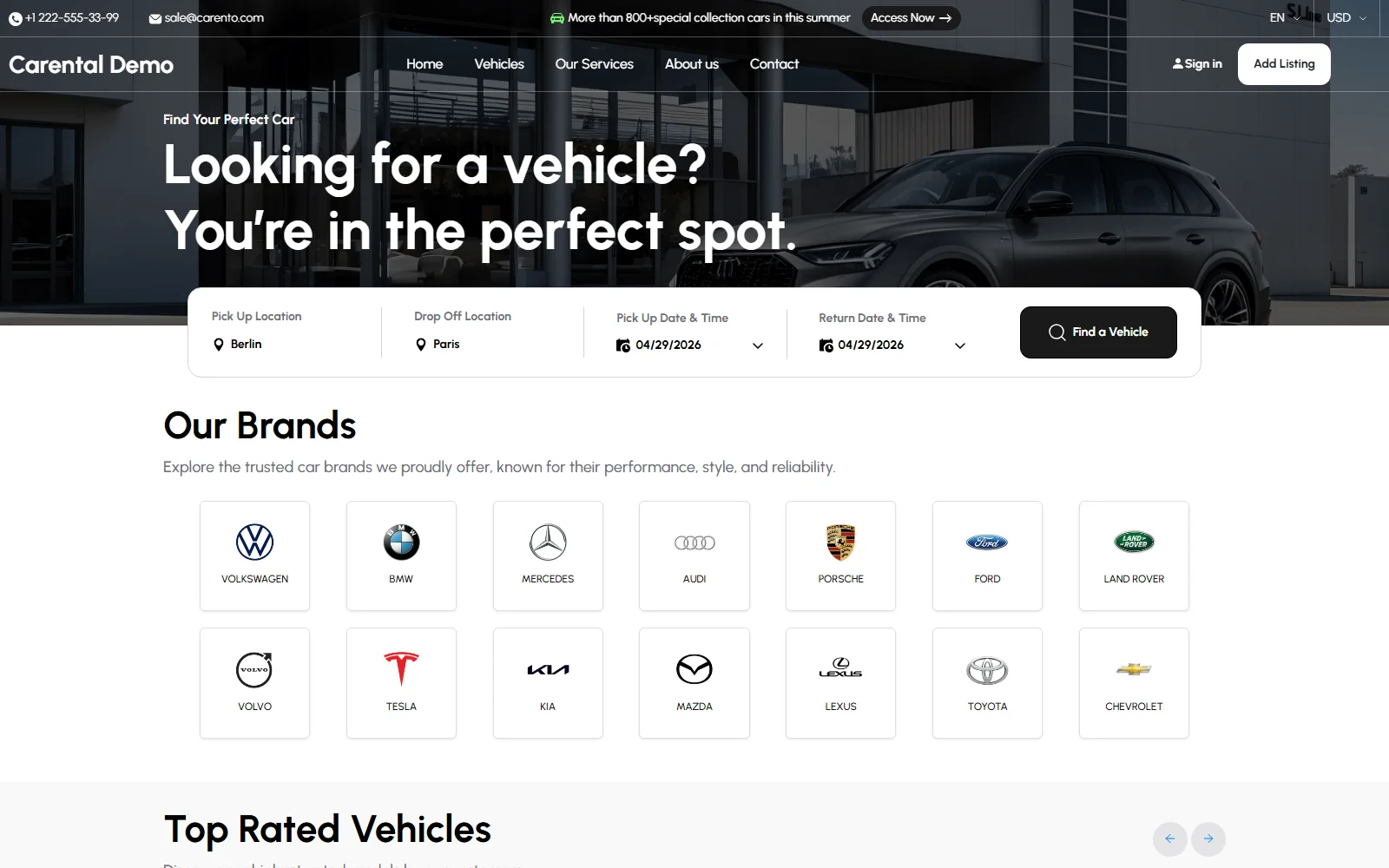 Car Rental Template - Our Marketplace Templates
