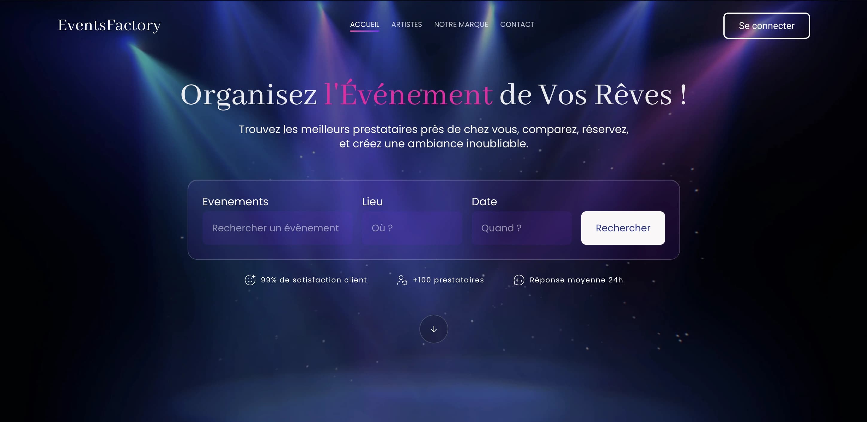 Event Template - Home page