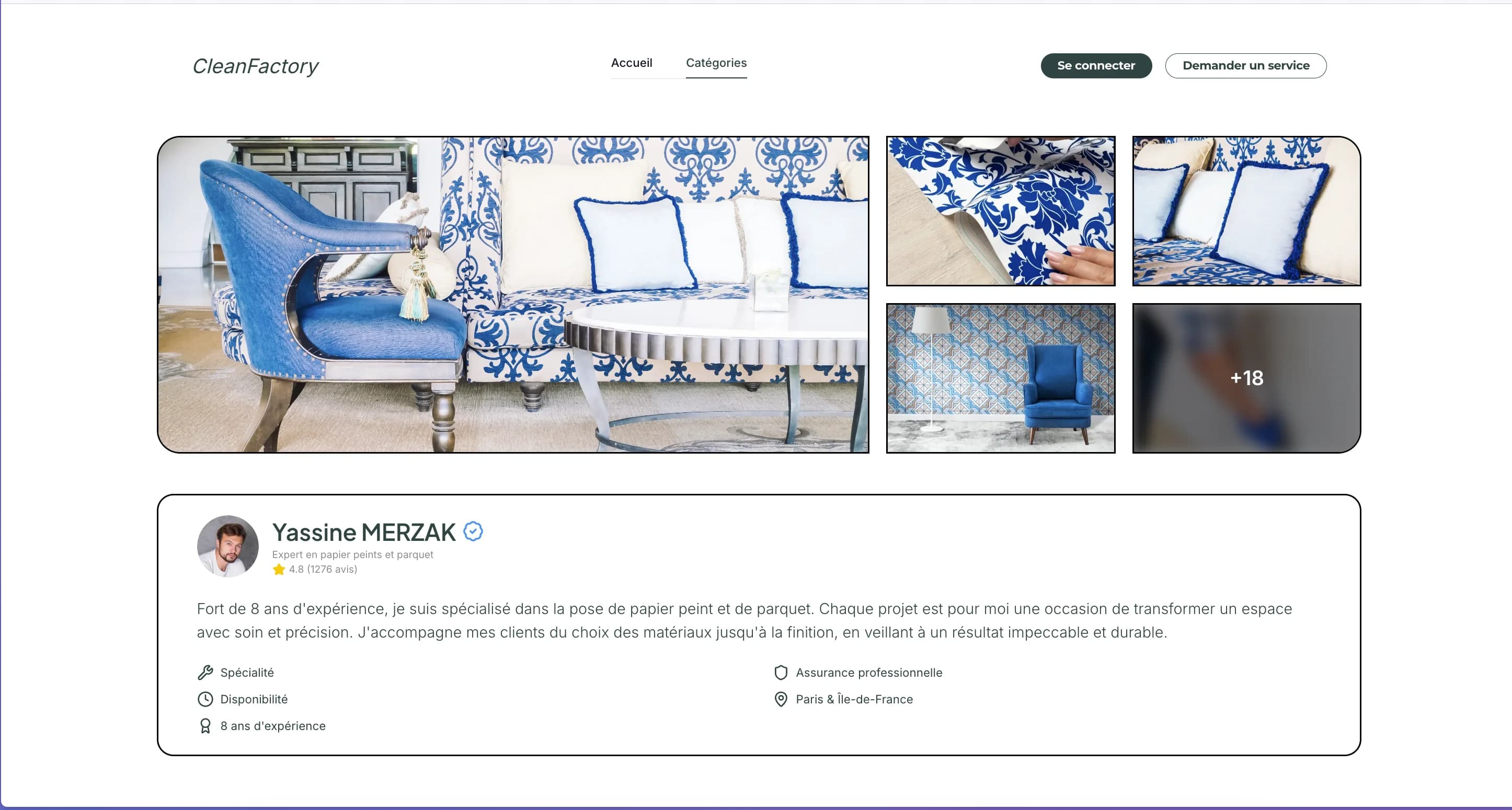Home Services Template - Detail page