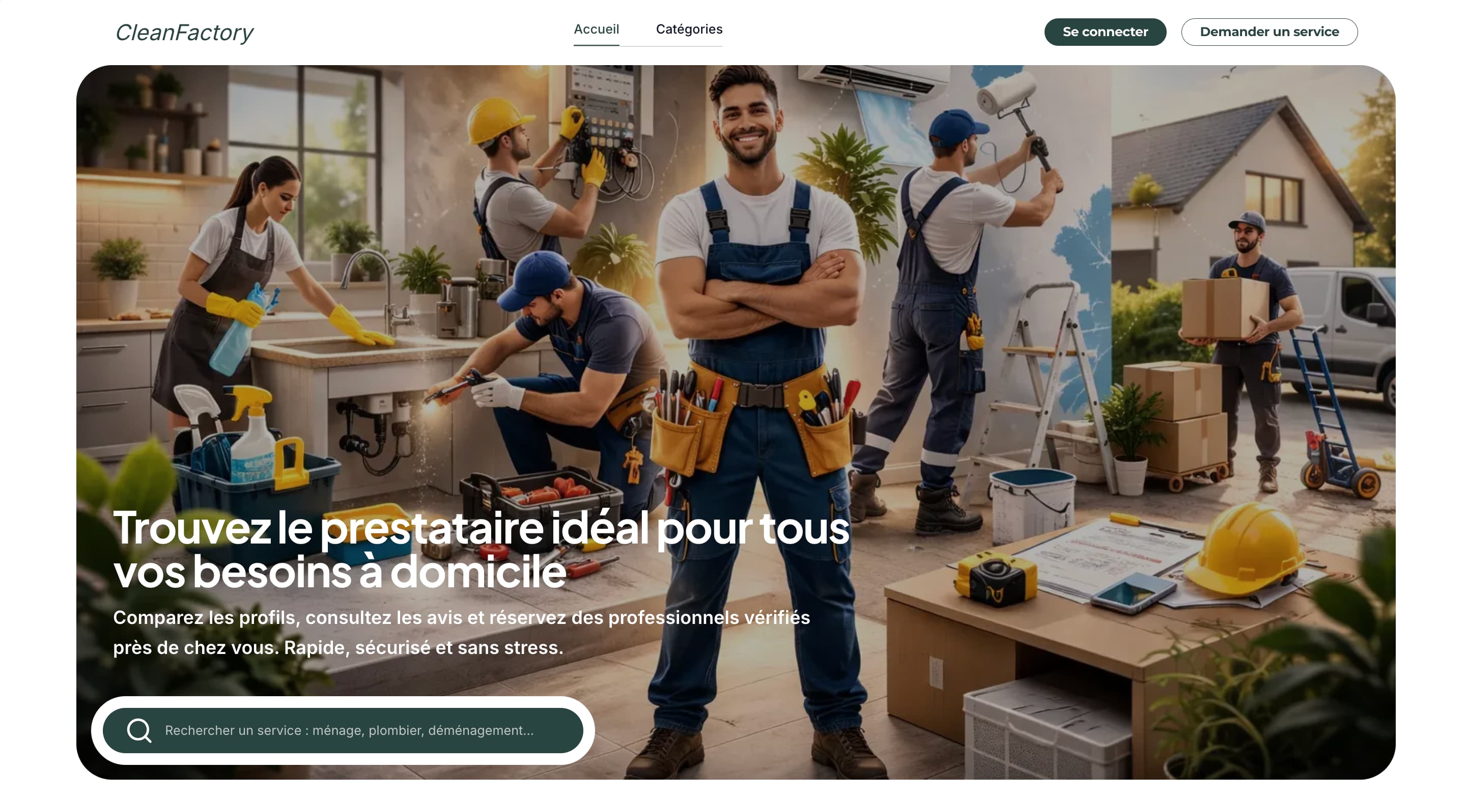 Maquette Services à domicile - Page accueil