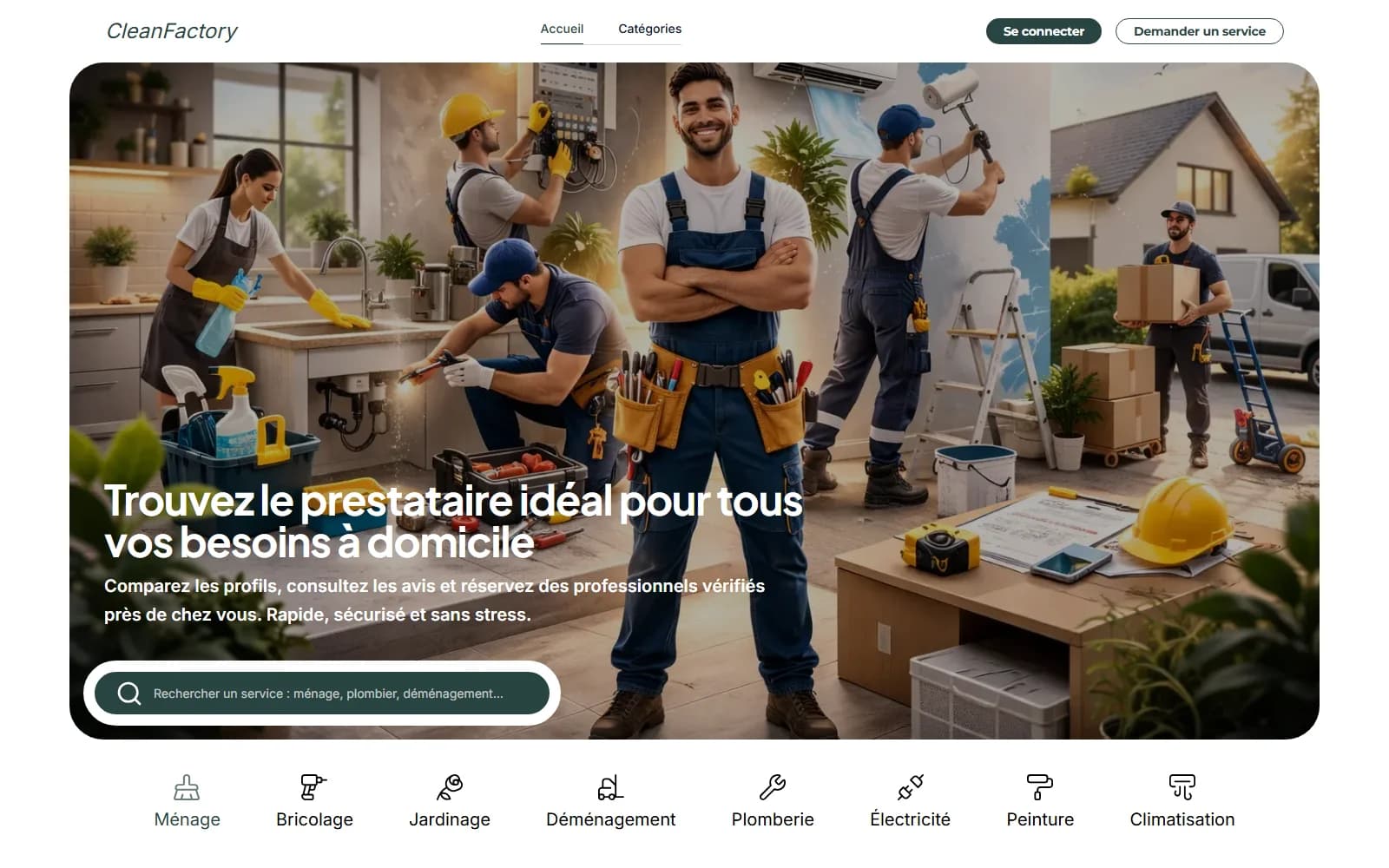 Maquette Services à domicile - Nos Maquettes de Marketplace